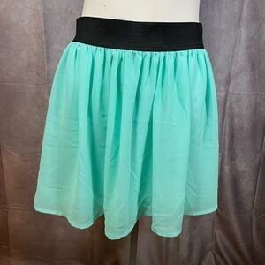 Forever 21 Blue And Black Stretchy Elastic Waistband Skirt- Size Medium